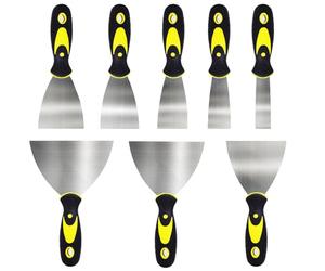 8Pcs Spatole in Acciaio Inossidabile, BetterJonny Set di Coltelli di Spatola per Stucco Frattazzo Spatole Raschietti Coltelli da Stucco con Manico in Plastica Antiscivolo 25 40 50 60 75 100 125 150mm