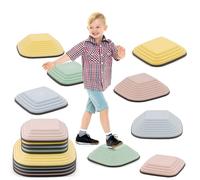 8PCS Stepping Stones for Kids,Psicomotricità Equilibrio Impilabili,Pietra Dell'equilibrio per Bambini Antiscivolo per Interni ed Esterni,Promuove la Coordinazione dell'Equilibrio e la Forza