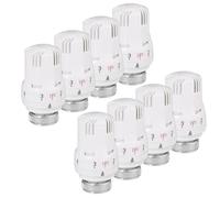 8Pcs Testa Termostatica,Valvole Termostatiche per Termosifoni,M 30 x 1,5 Valvola per Radiatore con Posizione Zero,Smart Valvola del Radiatore,Termostato per Ufficio Casa con Funzioni di Regolazione