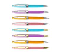 8pcs Twist Action Ballpoint Pen Metal Ballpoint Penna Ufficio Scrittura Liscio per Guest Scudo In Penna Per Ufficio