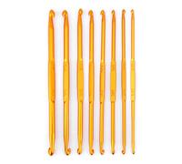 8pcs Uncinetto a Doppia estremità Uncinetto in allumina Dorato Set Uncinetto a Doppia Faccia Set di Ferri da Maglia Tessuto Artigianale