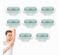 8pezzi Ricariche per lame da donna, 3 lame compatibili con Gillette Venus | testine di rasoio con striscia lubrificante per pelli sensibili, rasatura precisa anti-irritazione corpo e gambe