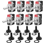 8Pezzi SPST Interruttore a Levetta Con Cappuccio Impermeabile, 10A/12VDC, 6A/24V