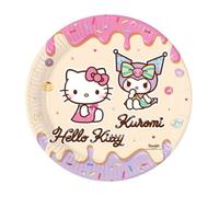 Procos Piatti di carta Hello Kitty Kuromi, 8 pezzi, 23 cm