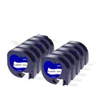 8PK Tape Refill For Plus LT100T H 91331 Black On White Plastic Label 1/2 Inch
