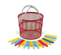 8PZ CESTINO "MAGICO" PORTAMOLLETTE ROSSO CON 15 MOLLETTE TS SPECIAL Ø CM.19X15,: