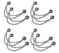 8pz Clip Magnetiche Multifunzione Abbigliamento - Bottone Magnetico Catena Spille per Stringere Vita Pantaloni Camicia Gonna Vestito (Nero)