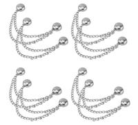 8pz Clip Magnetiche Multifunzione Abbigliamento, Clip Bottone Magnetico Catena Spille Magnetiche Abbigliamento Clip Stringere Vita Pantaloni Camicia Gonna Pantaloni Vestito(Argento)