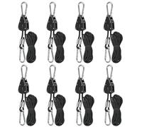 8Pz Cricchetto per Corda da 150 Libbre TIMESETL Carrucole Piccole con Gancio e Corda Nylon, Carrucola per Sollevamento, Tiranti per Vela Ombreggiante, Extendable Camping Rope, Puleggia per Piante