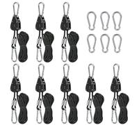 8Pz Cricchetto per Corda da 150 Libbre TIMESETL Carrucole Piccole con Gancio e Corda Nylon, Carrucola per Sollevamento, Tiranti per Vela Ombreggiante, Extendable Camping Rope con 6 Fibbie di Ricambio