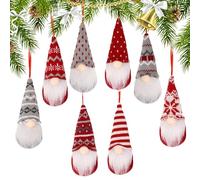 8pz Gnomi Natalizi da Appendere, Gnomo Natale in Peluche Decorazione Natalizie Stoffa Albero di Natale Addobbi Ornamenti Casa
