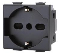 8PZ PRESA SCHUKO + SICUREZZA ABM NERO VOLT 250 A 10/16 2P+T