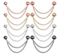 8pz Spille Magnetiche per Abbigliamento, Cuore Rotonde Clip Magnetiche per Abbigliamento con Catena Multiuso Spilla Magnetica Potente per Fissare Vestiti Orlo Camicie Maniche (4 Colori)