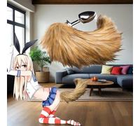 8T2f-42 - Peluche per cosplay, volpe artificiale, maschio/femmina, 42 cm, kit per esercizi (giallo)