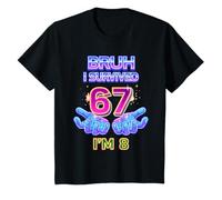 8th Birthday Boys I Survived 6 7 Now Im 8 Funny Bruh Meme Maglietta
