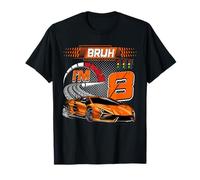 8th Birthday Bruh Racing Car Party Outfit 8 Year Old Boys Maglietta