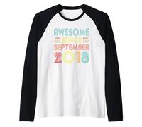 8th Birthday Idea Awesome Since September 2018 8 Years Old Maglia con Maniche Raglan