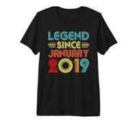 8th Birthday Idea Legend Since January 2019 8 Years Old Maglietta Premium