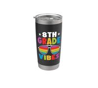 8th Grade Back To School Sunglasses Vibes Retro First Day Bicchiere termico in acciaio inox doppia parete