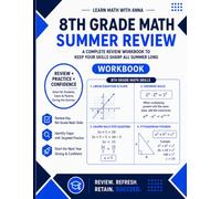 8th Grade Math Summer Review Workbook: Avoid the Summer Slide with Targeted Practice and Step-by-Step Solutions