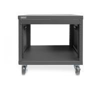 8U AVS rack, 420 x 507 x 460 mm threaded mounting holes, castors, black