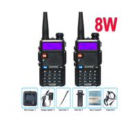 (8W 2 pezzi)8W UV-5R FM Walki Talki UV5R portatile amatoriale stazione radio CB ricetrasmettitore dual