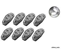 8X 12/24V 2 LED Bianco Indicatore Laterale Lampade Rimovibile Cornice Cromata
