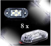 8x 12v 4 SMD LED Anteriore Indicatore Laterale Bianco Luci Caravan Furgone Punto