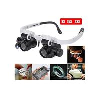 8x 15x 23x Magnification Double Eye Loupe Head Mounted Glasses Magnifier with Led Light Magnifying Glass