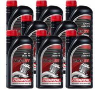 8x 1L CHEMPIOIL Olio Moto motore Ch 2T Api TC Iso L-EGB Jaso Fb