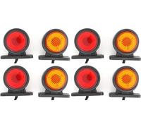 8x 24V LED Rosso Ambra Rotondo Laterale Posteriore Angolo Segnapasso...
