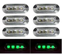 8x 24V LED Verde Laterale Posteriore Luce Posizione Cornice Cromata per Scania