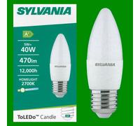 8x 5W (=40W) LED Candela Es E27 Edison Bianco Caldo 2700K 470lm Lampadina [EEK: A+]