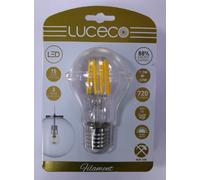 8x 7.2W (=60W) LED Filamento GLS Lampadine Trasparenti, Es, E27,Edison,2700K