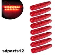 8x 9 LED 24V Rosso Segnalatore Luce Ingombro Laterale Perimetrale Tuning Camion