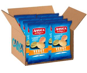8X Amica Chips - Veggy Vegan Mix - Con Mix Di Pomodori Patate e Spinaci - 110g