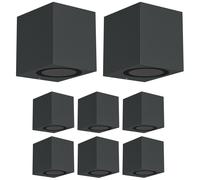 ledscom.de 8 pz. applique ALSE per esterni, IP54, downlight, antracite opaco, angolare, 1x GU10 max. 35W