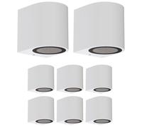8x applique ALSE per esterni IP54 downlight bianco opaco rotondo 1x GU10 max.