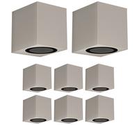 8x applique ALSE per esterni IP54 downlight grigio opaco angolare 1x GU10 max.