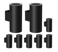 8x applique BIDO per esterni IP44 up- & downlight nero opaco rotondo 2x GX53 [EEK: F]