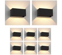 8x applique CUBEL per esterni IP65 up/downlight nero opaco angolare 2x G9
