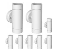 8x Applique WEDO per esterni IP44 Up-/Downlight bianco opaco rotondo 2x GU10 [EEK: F]