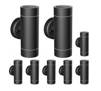 8x applique WEDO per esterno IP44 up/downlight nero opaco rotondo 2x GU10 [EEK: F]