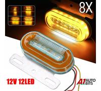 8X Arancione Ambra Lato LED Evidenziatore Luci Ovale 12V Neon Dynamic Rimorchio
