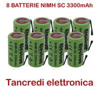 8x BATTERIA RICARICABILE NIMH SC 1,2V 3300mAh 3500mAh A SALDARE PACCO BATTERIA