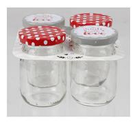 8x Bicchieri Porta Vivande 200ml Set 4er Stock Conservare Alimentari Cetriolo