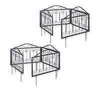8x Bordura per Aiuola in Metallo, Set di Pannelli Vintage Recinzione Giardino 8 Pannelli 34,5 x 56,5 cm, Nero