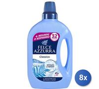 8x Bundle Felce Azzurra Detersivo Lavatrice 32 Lavaggi Classico