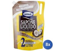 8x Bundle Mil Mil Sapone Sacco 2000 Ml. Cocco Vaniglia