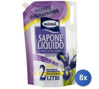8x Bundle Mil Mil Sapone Sacco 2000 Ml. Talco Iris